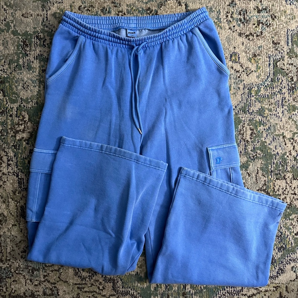 PINK Casual Blue Sweatpants with Pockets